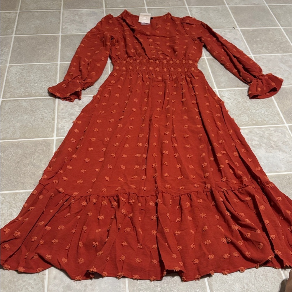 Chic Autumn Floral Long Sleeve Dress - Picture 5 of 5